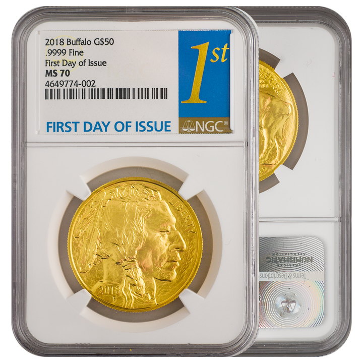 NGC 2018 Gold Buffalo $50 1 oz MS 70 First Day Issue