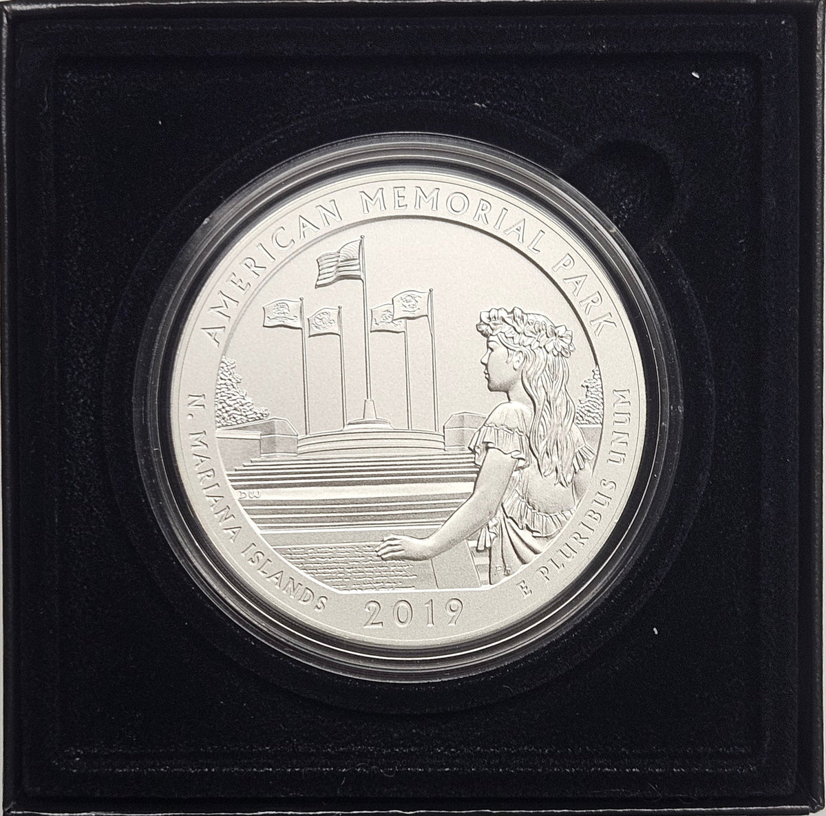 2019 American Memorial Park, N. Mariana Is. Silver 5 oz Collector Edition Coin . . . . in Original U.S. Mint Box with COA
