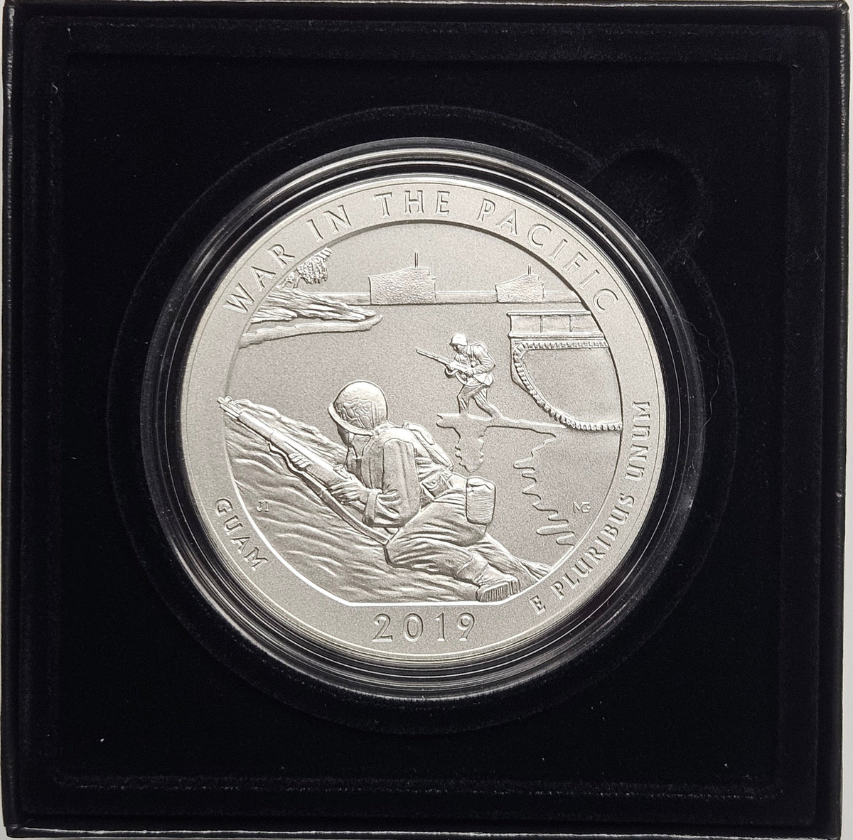 2019 War in the Pacific Historical Park, Guam Silver 5 oz Collector Edition Coin . . . . in Original U.S. Mint Box with COA