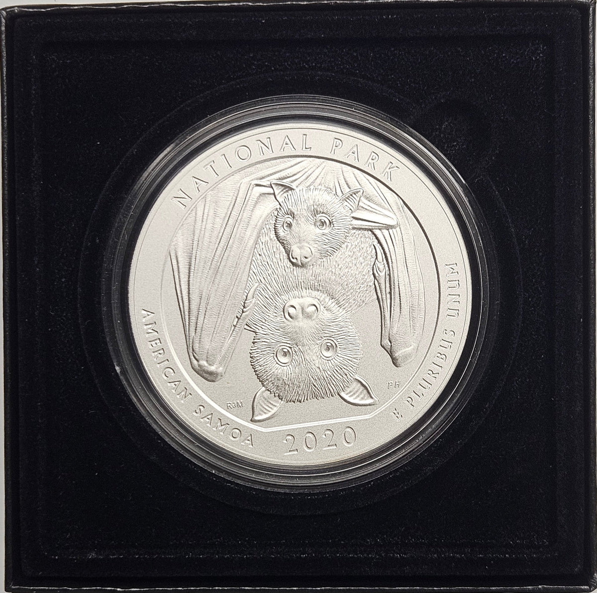 2020 National Park of American Samoa Silver 5 oz Collector Edition Coin . . . . in Original U.S. Mint Box with COA