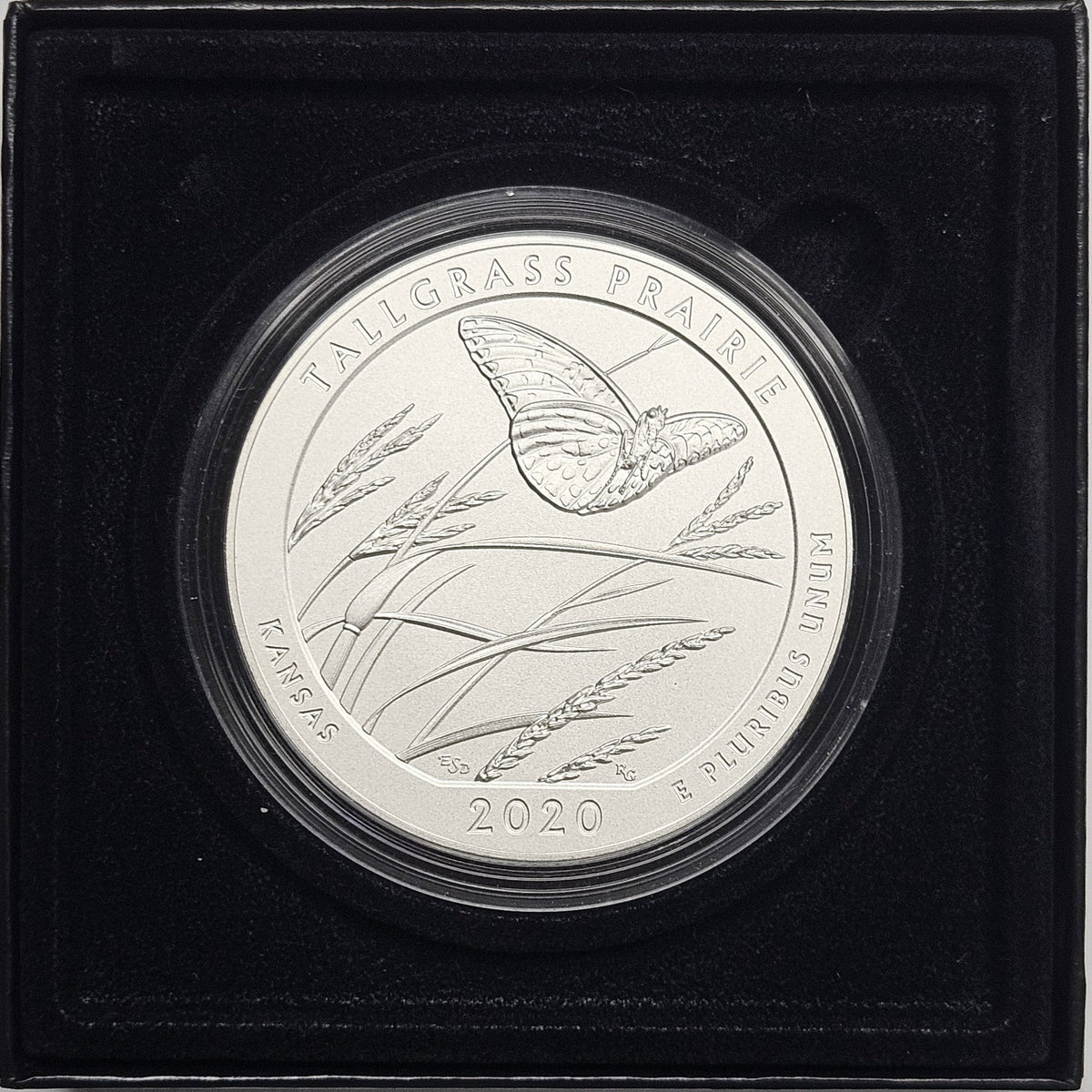 2020 Tallgrass Prairie National Preserve, KS Silver 5 oz Collector Edition Coin . . . . in Original U.S. Mint Box with COA