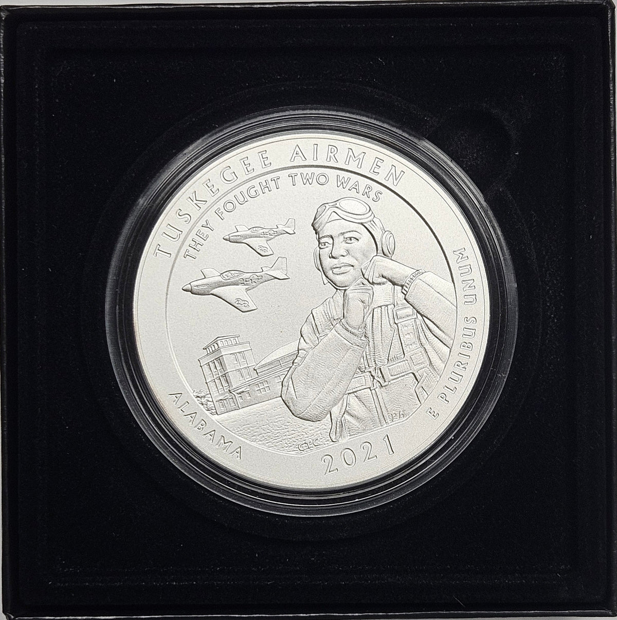 2021 Tuskegee Airmen National Historic Site, AL Silver 5 oz Collector Edition Coin . . . . in Original U.S. Mint Box with COA