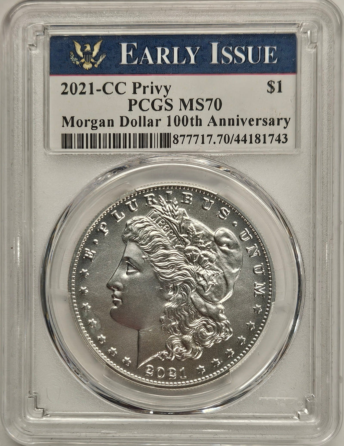 2021-CC Morgan Dollar . . . . PCGS MS-70 100th Anniversary