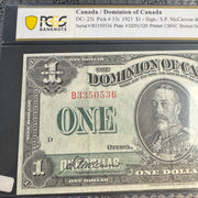 1923 Canada $1 One Dollar P#33i, McCavour/Saunders, PCGS Choice VF 35 PPQ