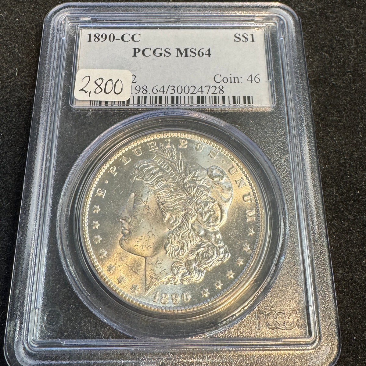 1890-CC Morgan Silver Dollar PCGS MS-64