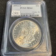 1890-CC Morgan Silver Dollar PCGS MS-64