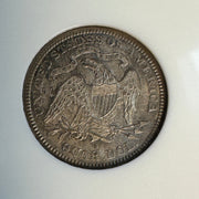 1877 Seated Liberty Quarter 25c, Lovely Patina, NGC MS-65