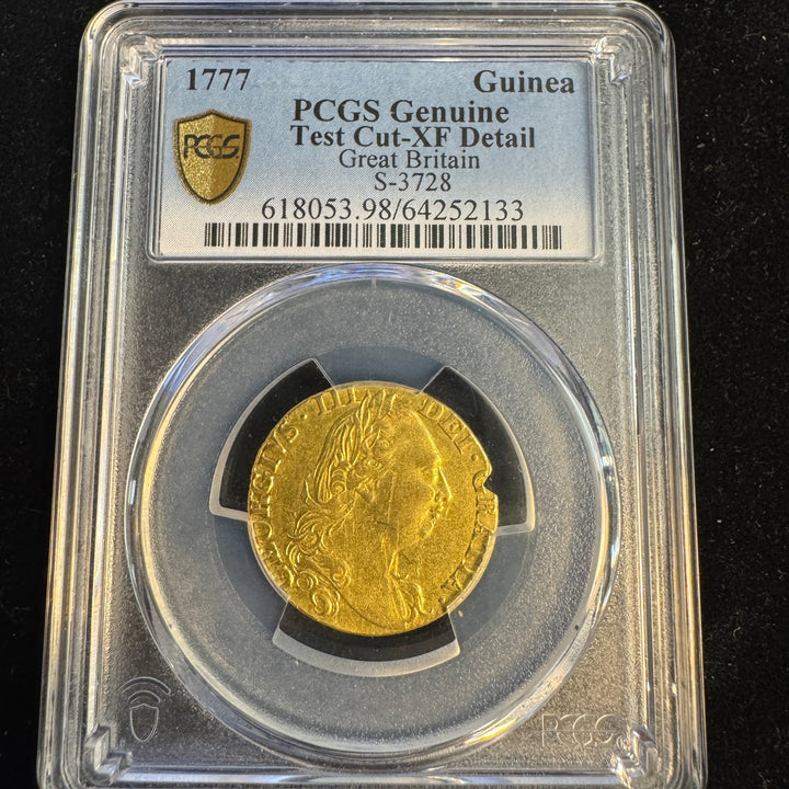 1777 Great Britain Gold Guinea, George III - American Revolution Era - PCGS XF Detail 🇬🇧
