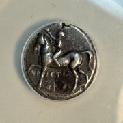 (272-240 BC) Calabria Tarentum AR Nomos, Dolphin / Horse, Vlasto-821, ANACS VF-30