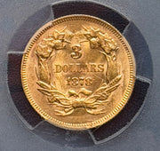 1878 $3 Gold Princess PCGS MS62 Shield