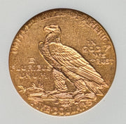 1915 $5 Gold Indian Half Eagle NGC MS62