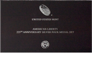 4 Coin Set American Liberty 225th Anniversary Silver Medal Set