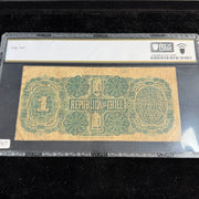1889 Chile 1 Peso, Handstamps Type 1 & 2, ABNC, P#11b, PCGS F-12