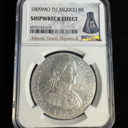 1809 Mo-TH Mexico 8 Reales, Atlantic Sands Shipwreck aka Coconut Wreck, NGC certified