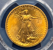 1908 $20 Saint Gaudens Double Eagle PCGS  Shield MS64+ Motto