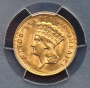 1878 $3 Gold Princess PCGS MS62 Shield