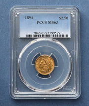 1894 $2.50 Liberty Quarter Eagle PCGS MS 63