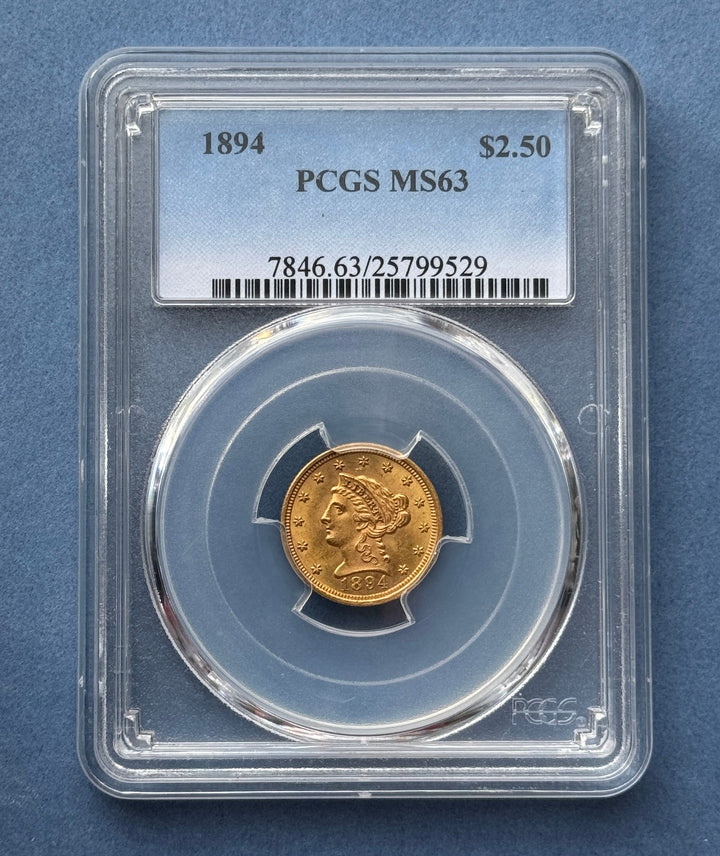 1894 $2.50 Liberty Quarter Eagle PCGS MS 63