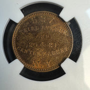 1863 New York NY Civil War Token, Fred. Rollwagen Jr, F-630BI-1a, NGC MS-64 RB
