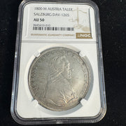 1800 M Salzburg Austria Taler, Archbishop H. Von Colloredo, Dav-1265, NGC AU-50