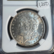 1891-CC Morgan Silver Dollar, NGC MS-63