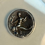 (272-240 BC) Calabria Tarentum AR Nomos, Dolphin / Horse, Vlasto-821, ANACS VF-30