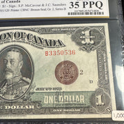 1923 Canada $1 One Dollar P#33i, McCavour/Saunders, PCGS Choice VF 35 PPQ