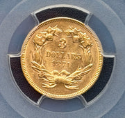 1874 $3 Princess Gold PCGS MS61