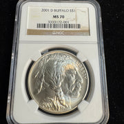 2001-D Buffalo Silver Dollar, NGC MS-70