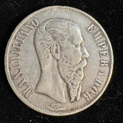 1866-Mo Empire of Mexico Maximilian 1 Peso, KM#388.1, VF+