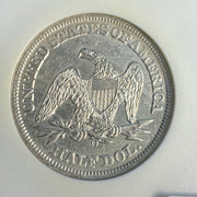 1858-O Seated Liberty Half 50c, SS Republic Shipwreck recovery NGC, with booklet