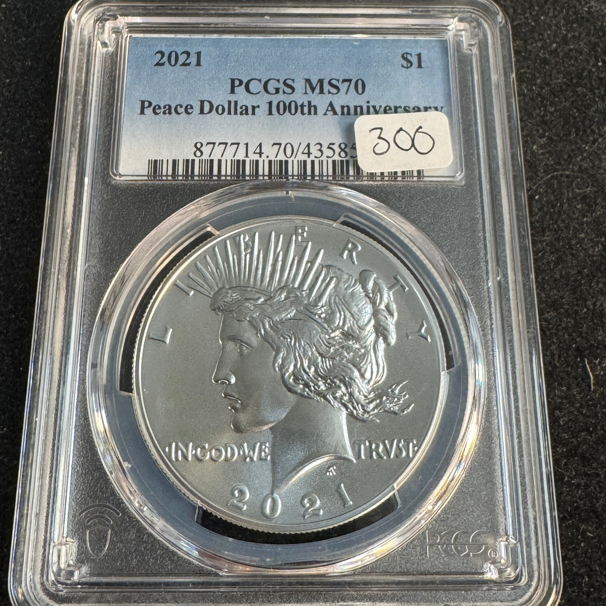 2021 Peace Silver Dollar Anniversary US $1, PCGS MS-70 💎