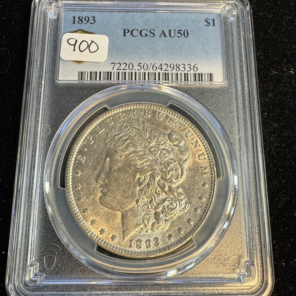 1893 (P) Morgan Silver Dollar, PCGS AU-50