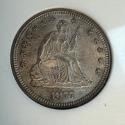 1877 Seated Liberty Quarter 25c, Lovely Patina, NGC MS-65
