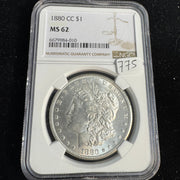 1880-CC Morgan Silver Dollar, NGC MS-62