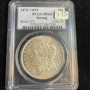 1878 7/8 TF Strong - Morgan Silver Dollar, PCGS MS-62