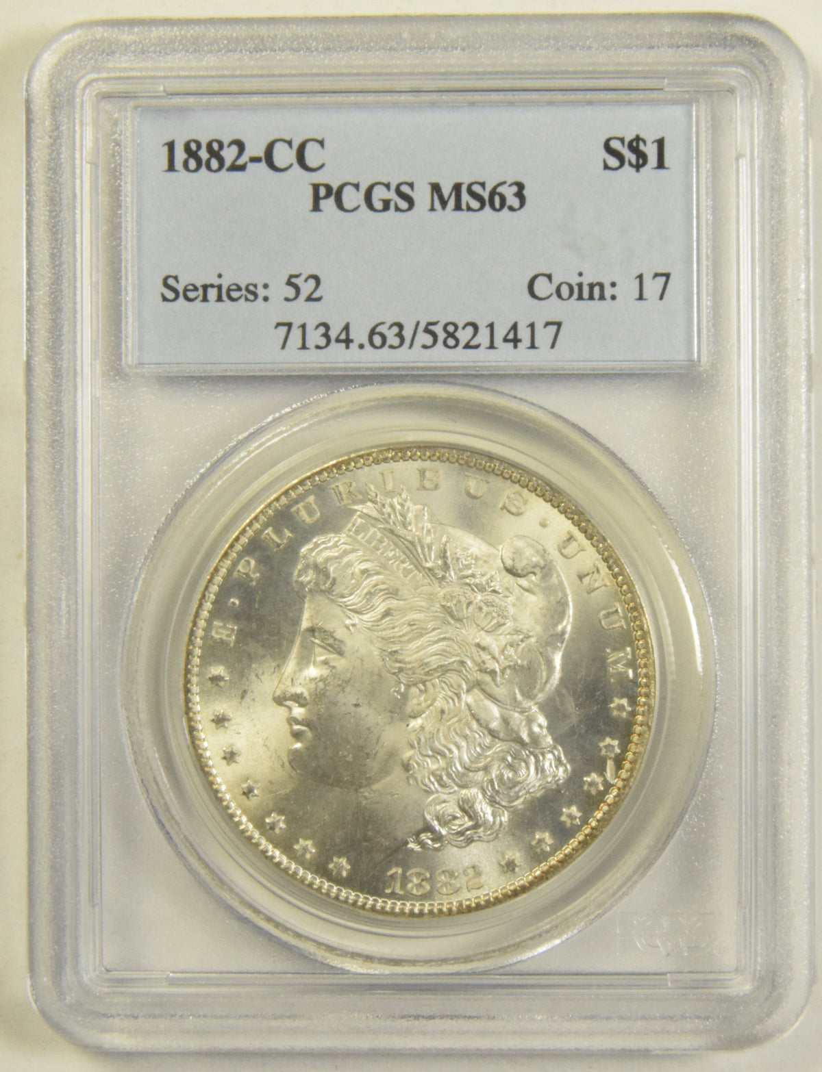 1882-CC Morgan Dollar . . . . PCGS MS-63