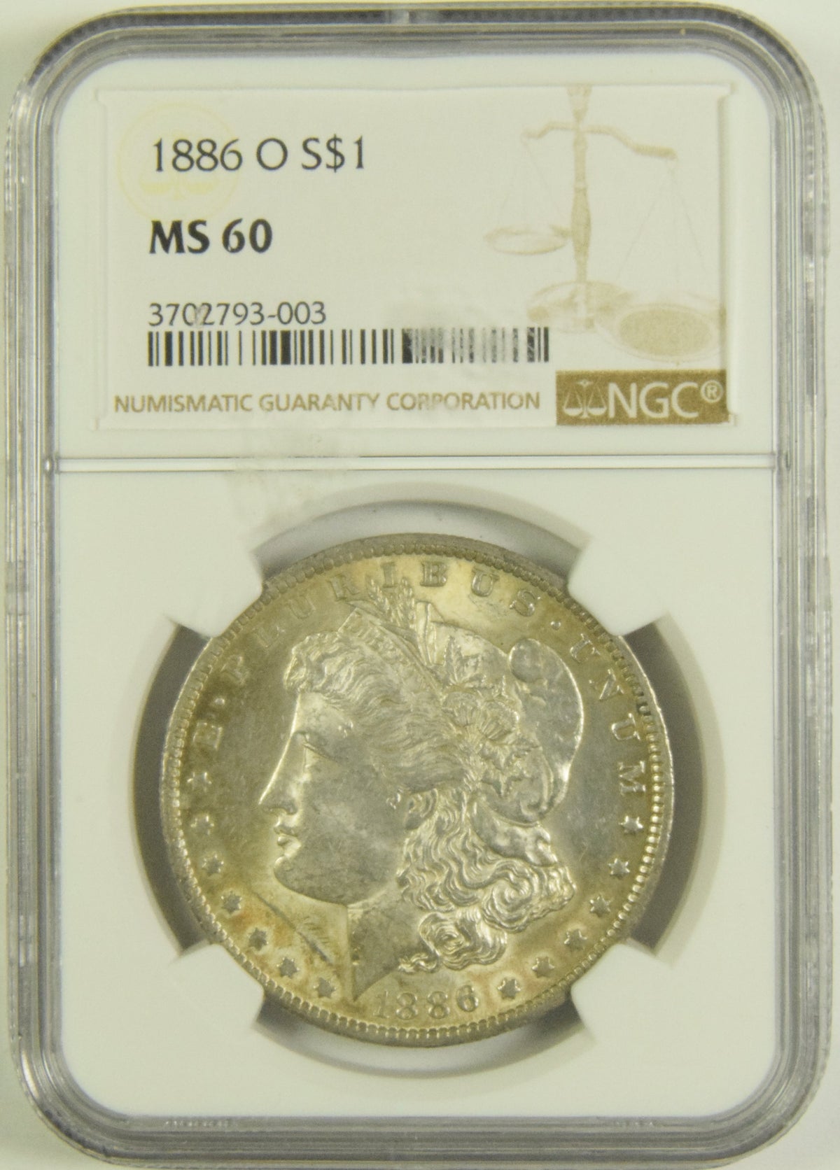 1886-O Morgan Dollar . . . . NGC MS-60