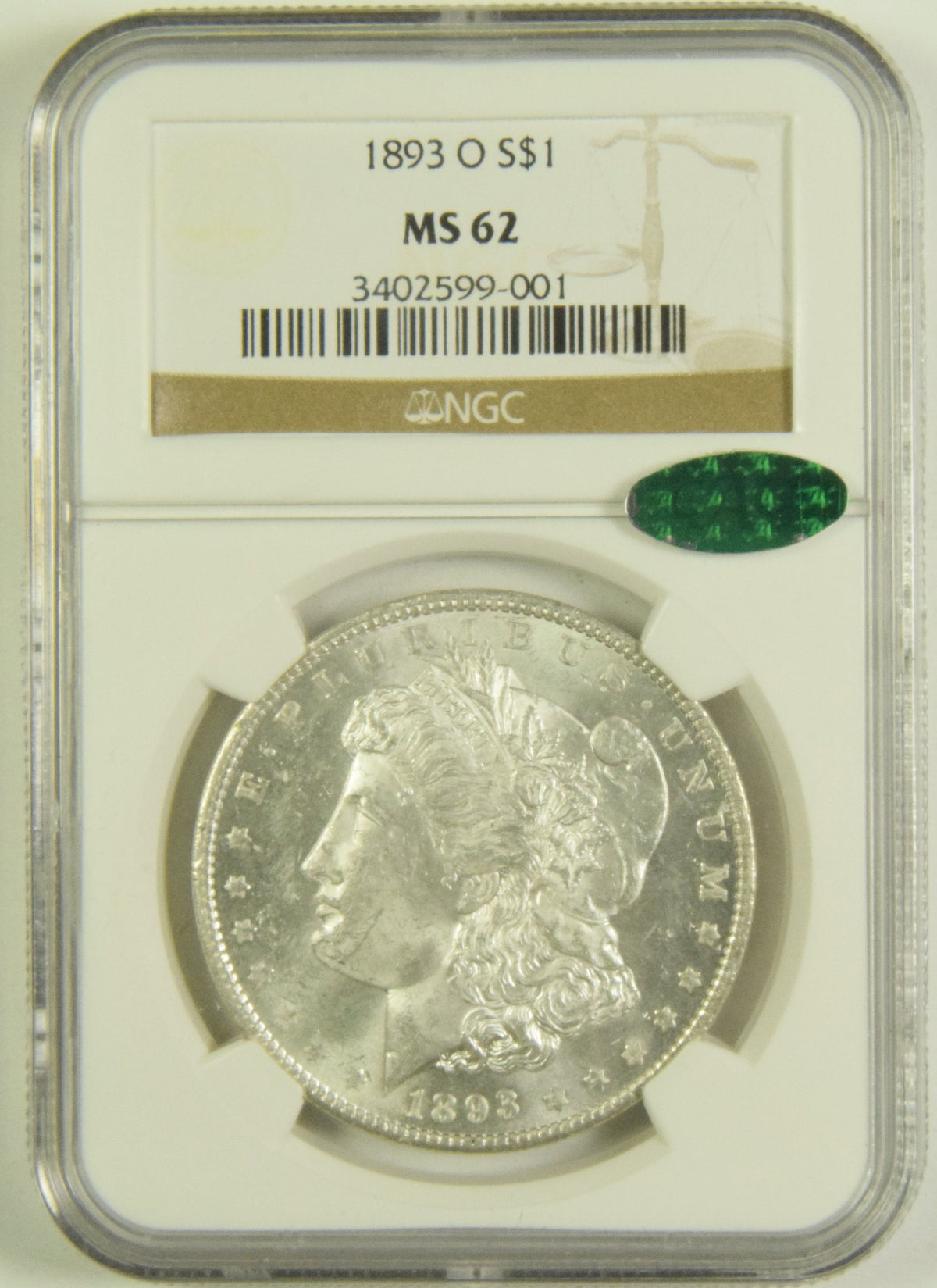 1893-O Morgan Dollar . . . . NGC MS-62 CAC