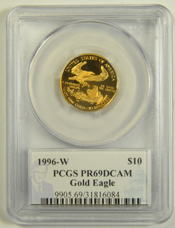 1996-W 1/4 oz. $10.00 Gold Eagle . . . . PCGS PR-69 DCAM Philip Diehl Autograph