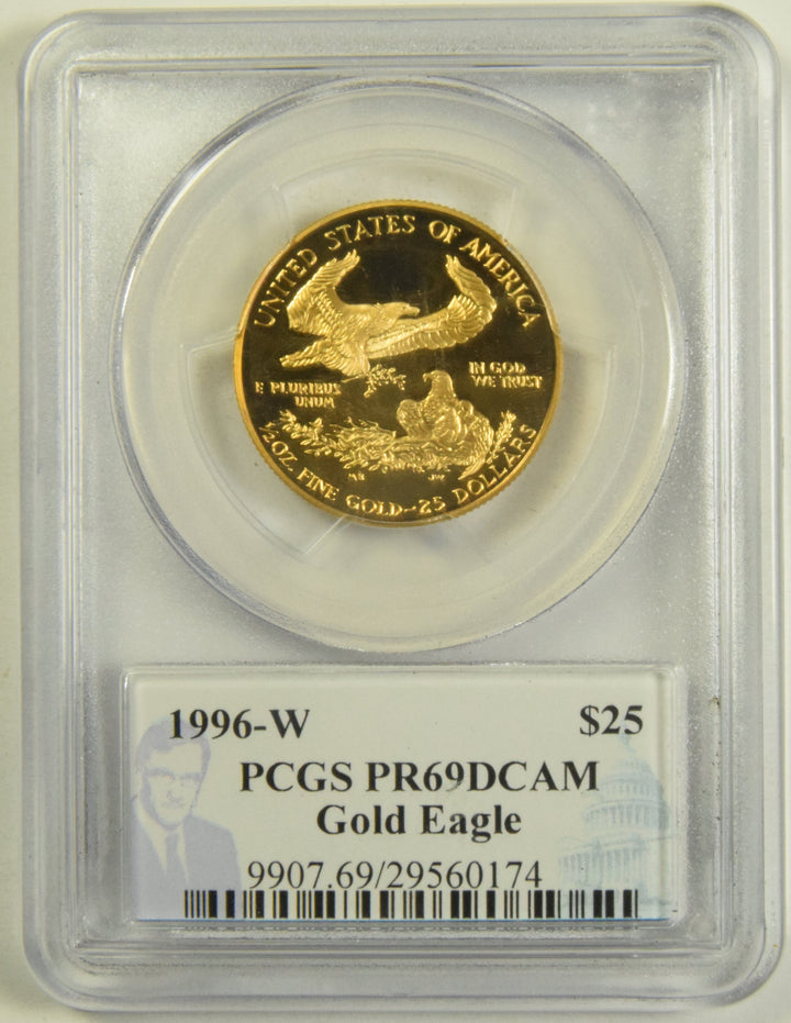 1996-W 1/2 oz. $25.00 Gold Eagle . . . . PCGS PR-69 DCAM Philip Diehl Autograph