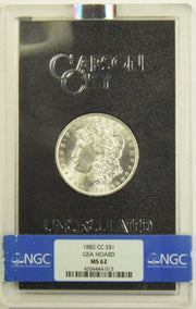 1882-CC Morgan Dollar . . . . GSA Case NGC MS-62