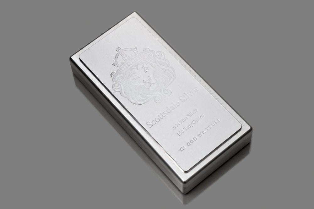 100 oz Silver Bar – Scottsdale Mint King Bar (.999)