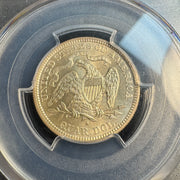 1876-S Seated Liberty Quarter 25c, PCGS MS-64