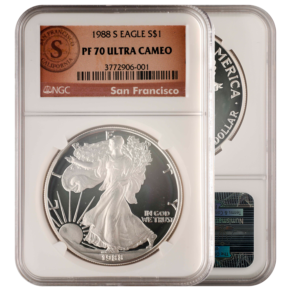 1987-S - 1999-P Silver Eagle PF70 Ultra Cameo Brown Label