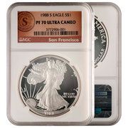 1987-S - 1999-P Silver Eagle PF70 Ultra Cameo Brown Label