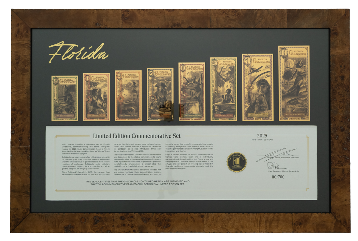 Florida Commemorative Framed Goldback Set