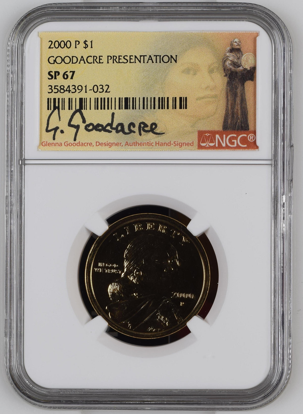 2000-P $1 Goodacre Presentation SP67 Sacagawea NGC