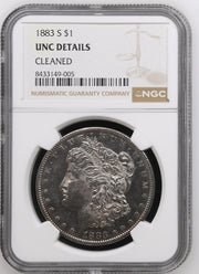 1883-S $1 UNC Details Cleaned Morgan Dollar NGC