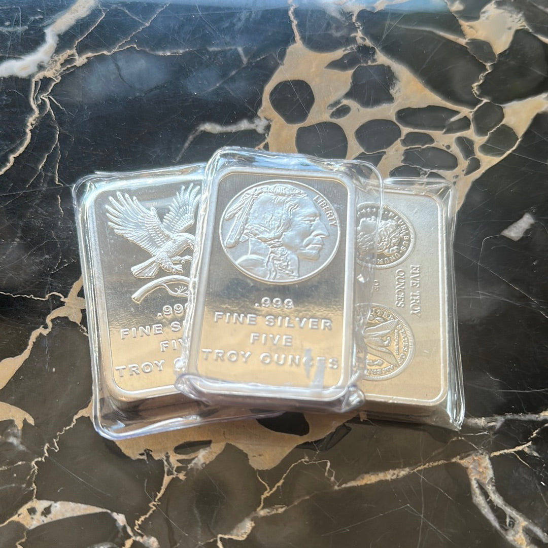 Private Issue (Random) 5 oz .999 silver bar